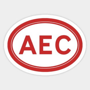 AEC classic lorry oval country plate Sticker
